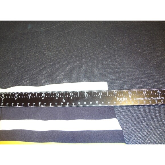 Ann Taylor Mini Skirt Womens 10 Petite Multicolor Striped Rayon Stretch Side Zip - Picture 8 of 8